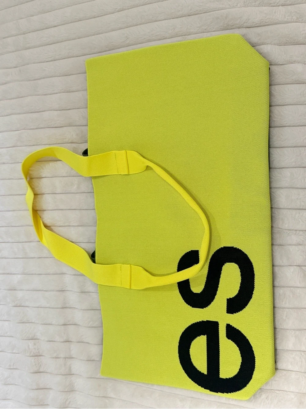 Olive Green Canvas Tote with Neon Trim